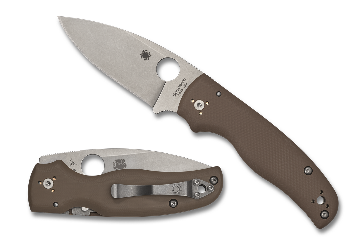Spyderco Shaman - Sprint Run - CPM-15V - Brown G10 - C229GPBN15V Collectors - Tophatter Daily Deals