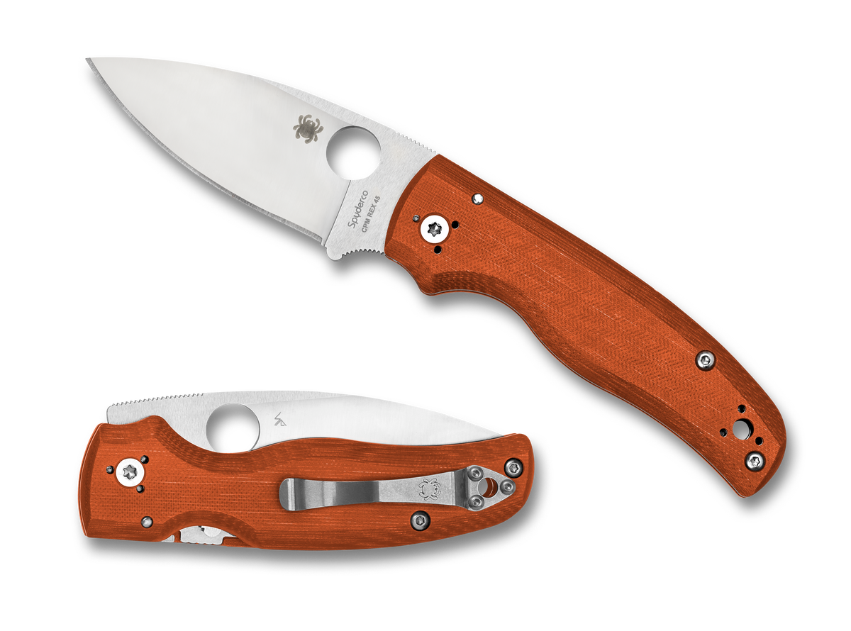 Spyderco Shaman - Sprint Run - Burnt Orange G10 - CPM-REX45 - C229GPBORE Collectors - Tophatter Daily Deals