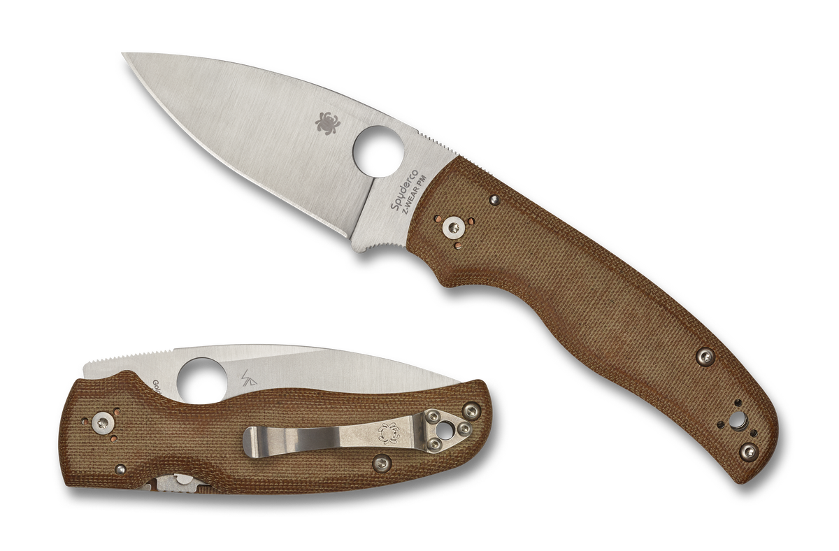 Spyderco Shaman - Sprint Run - Z-Wear PM Steel - Canvas Micarta Handle - C229MPZW Collectors - Tophatter Daily Deals