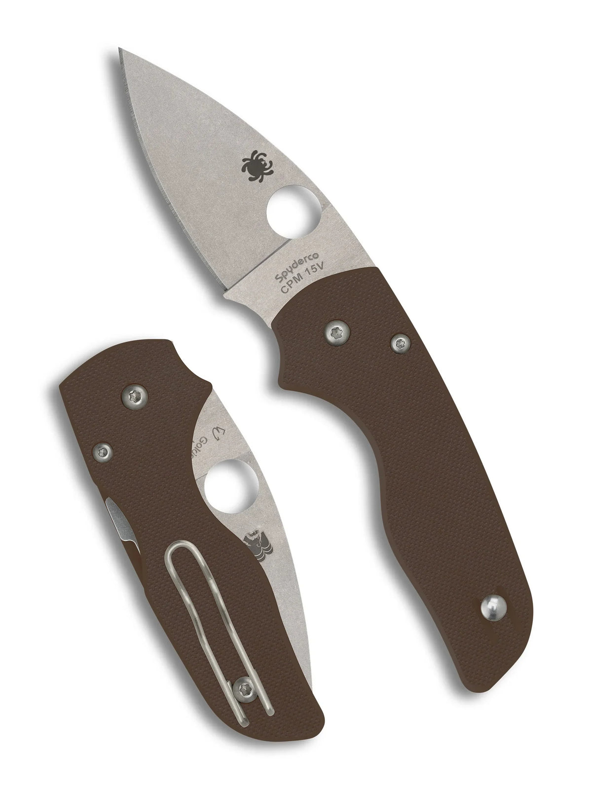 Spyderco Lil’ Native - Brown G10 - CPM-15V - Sprint Run - C230GPBN15V Folding Knives - Tophatter Daily Deals