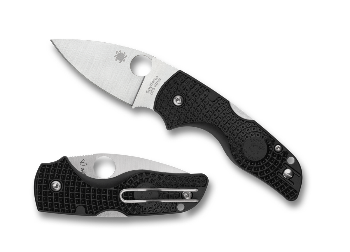 Spyderco Lil’ Native Lightweight - Back Lock - Black G10 - C230PBK Knives - Tophatter Daily Deals