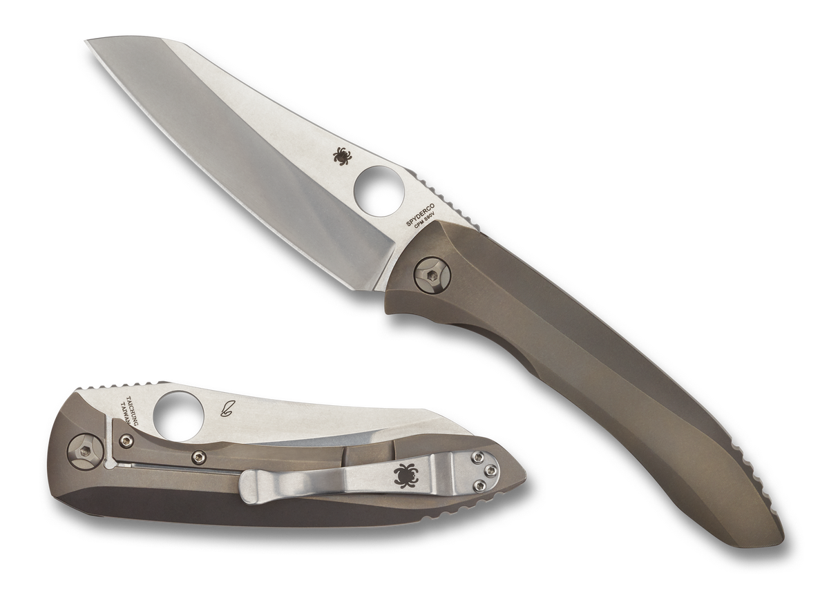 Spyderco Paysan - Plain Titanium - CPM S90V - Frame Lock - C238TIP Knives - Tophatter Daily Deals
