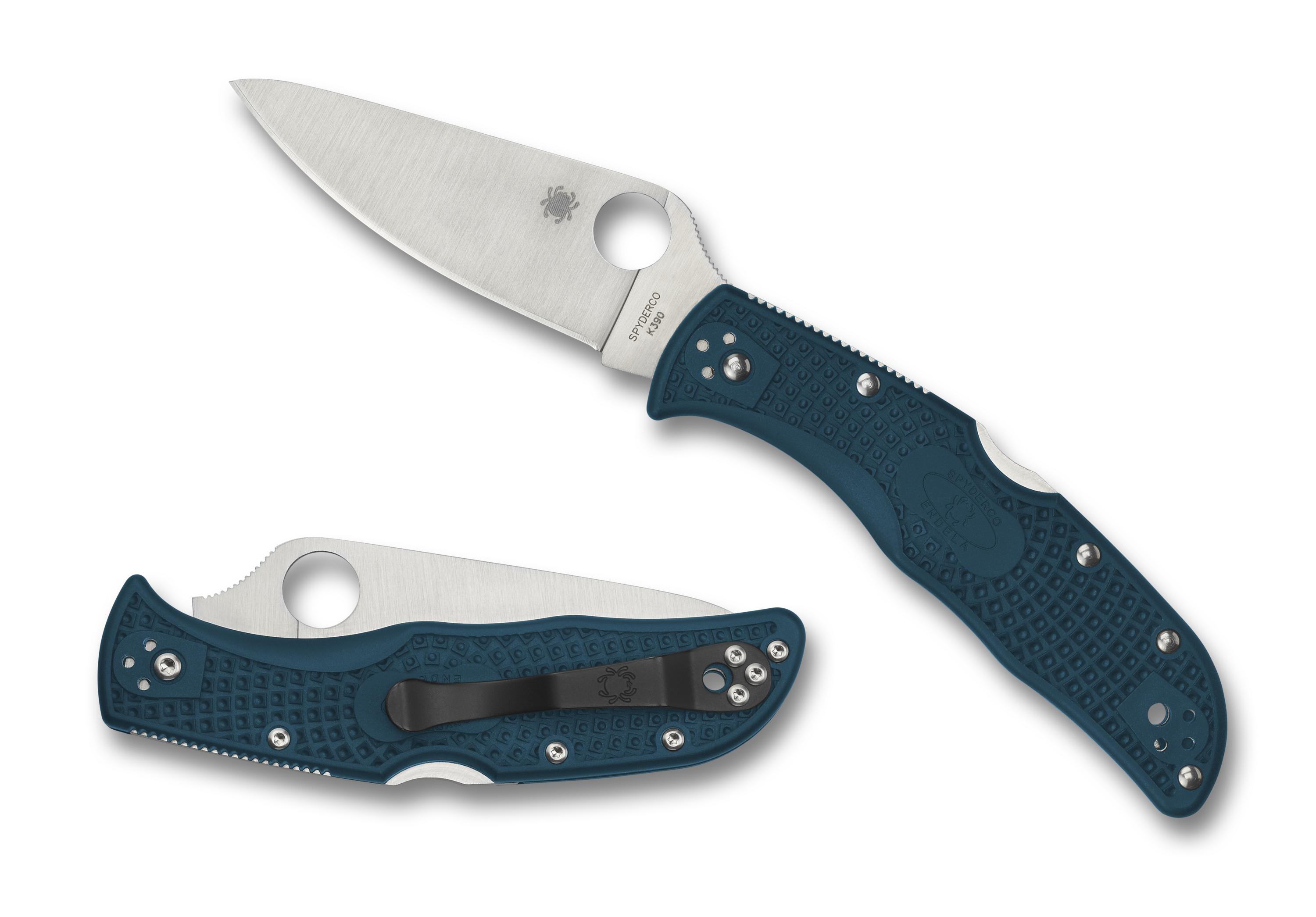 Spyderco Endela - Blue FRN - K390 Steel - Plain Edge - C243FPK390 Knives - Tophatter Daily Deals