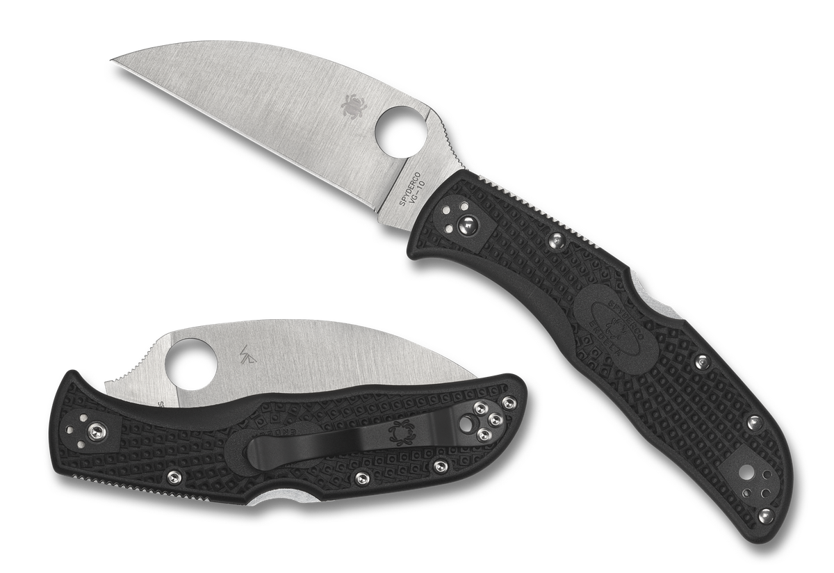 Spyderco Endela - Black FRN - Wharncliffe - Plain Edge - C243FPWCBK Knives - Tophatter Daily Deals