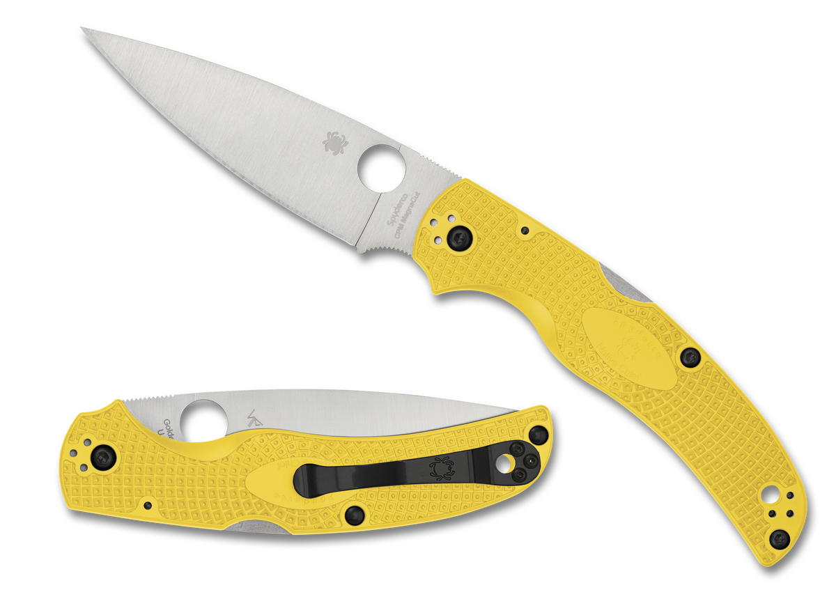 Spyderco Native Chief Lightweight Salt - Yellow FRN - Plain Edge CPM-Magncaut - C244PYL Knives - Tophatter Daily Deals