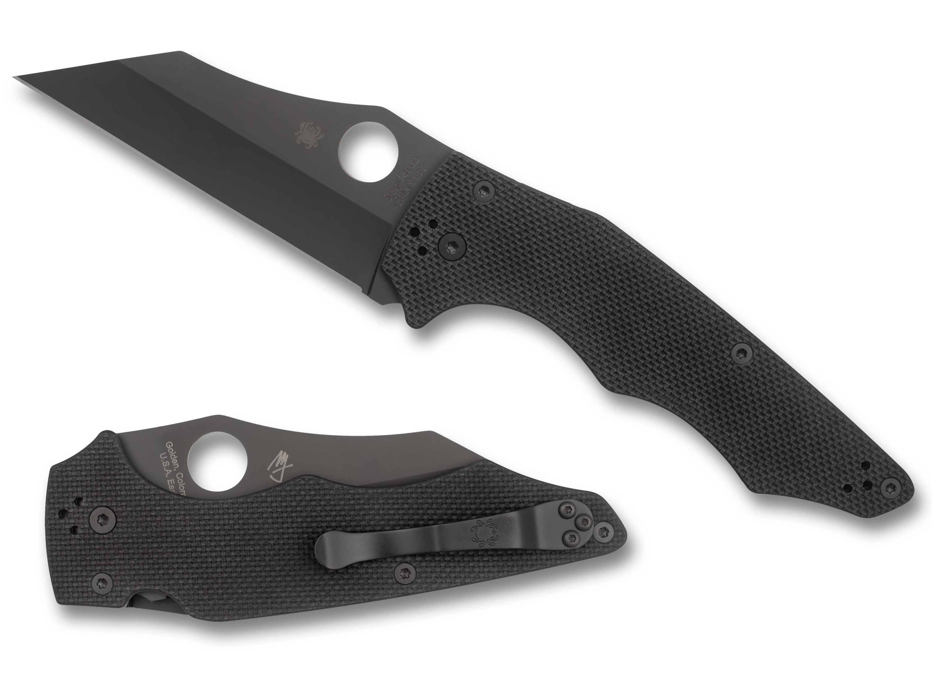 Spyderco YoJumbo - DLC S30V Blade - Compression Lock - Black G10 - C253GPBBK Knives - Tophatter Daily Deals