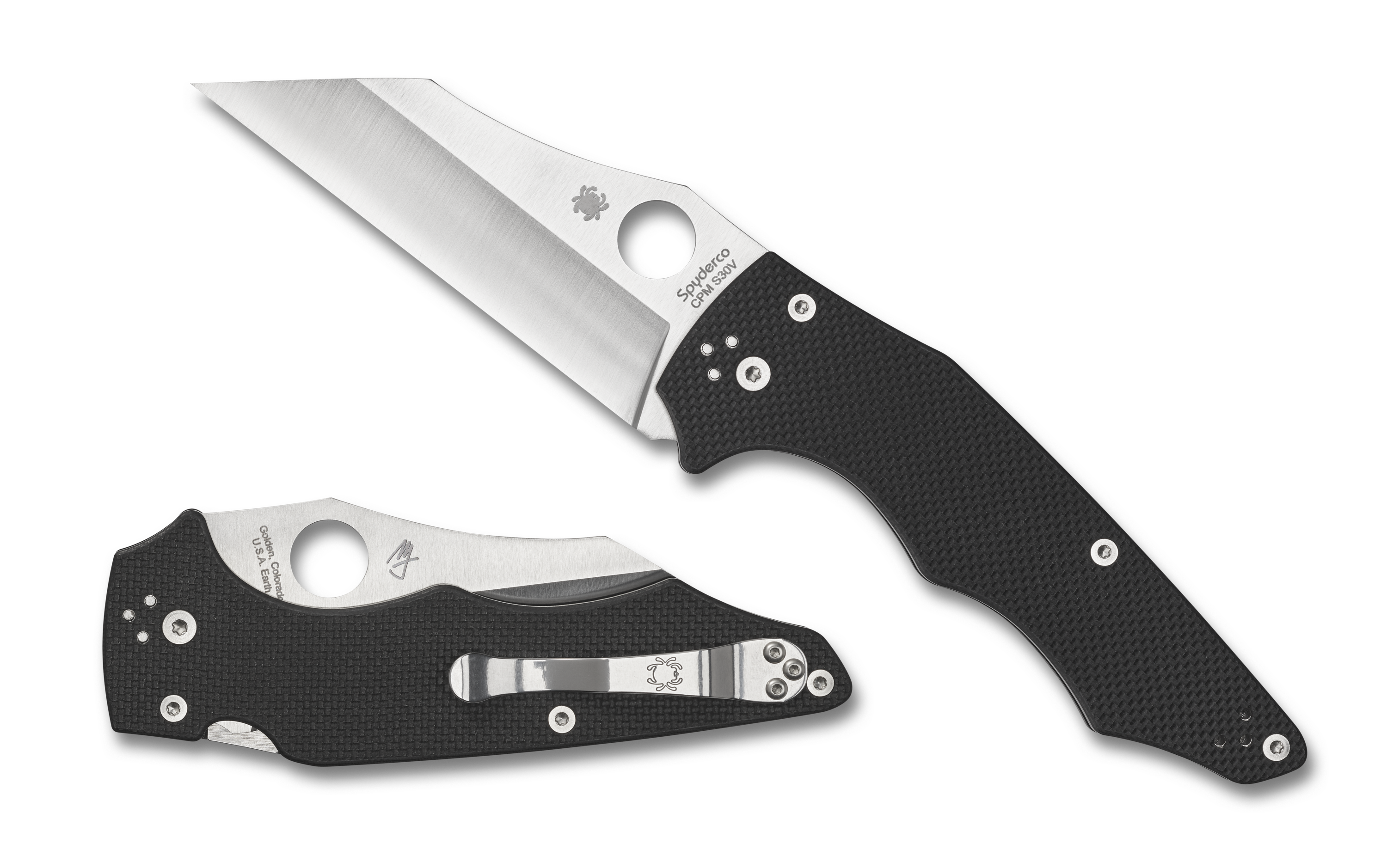 Spyderco YoJumbo - Compression Lock - CPM-S30V Steel - Black G10 - C253GP Knives - Tophatter Daily Deals
