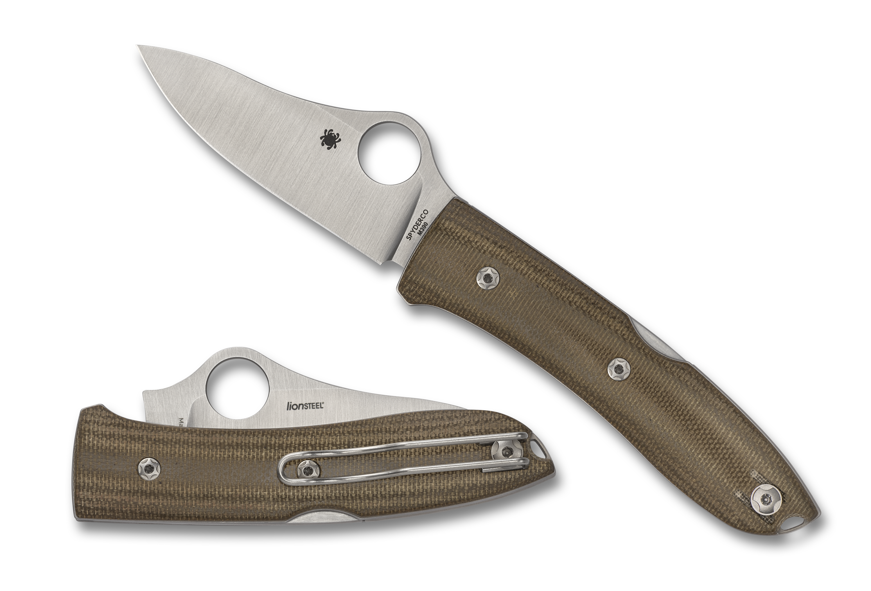 Spyderco SpyOpera - Brown Canvas Micarta - M390 - C255CMP Knives - Tophatter Daily Deals