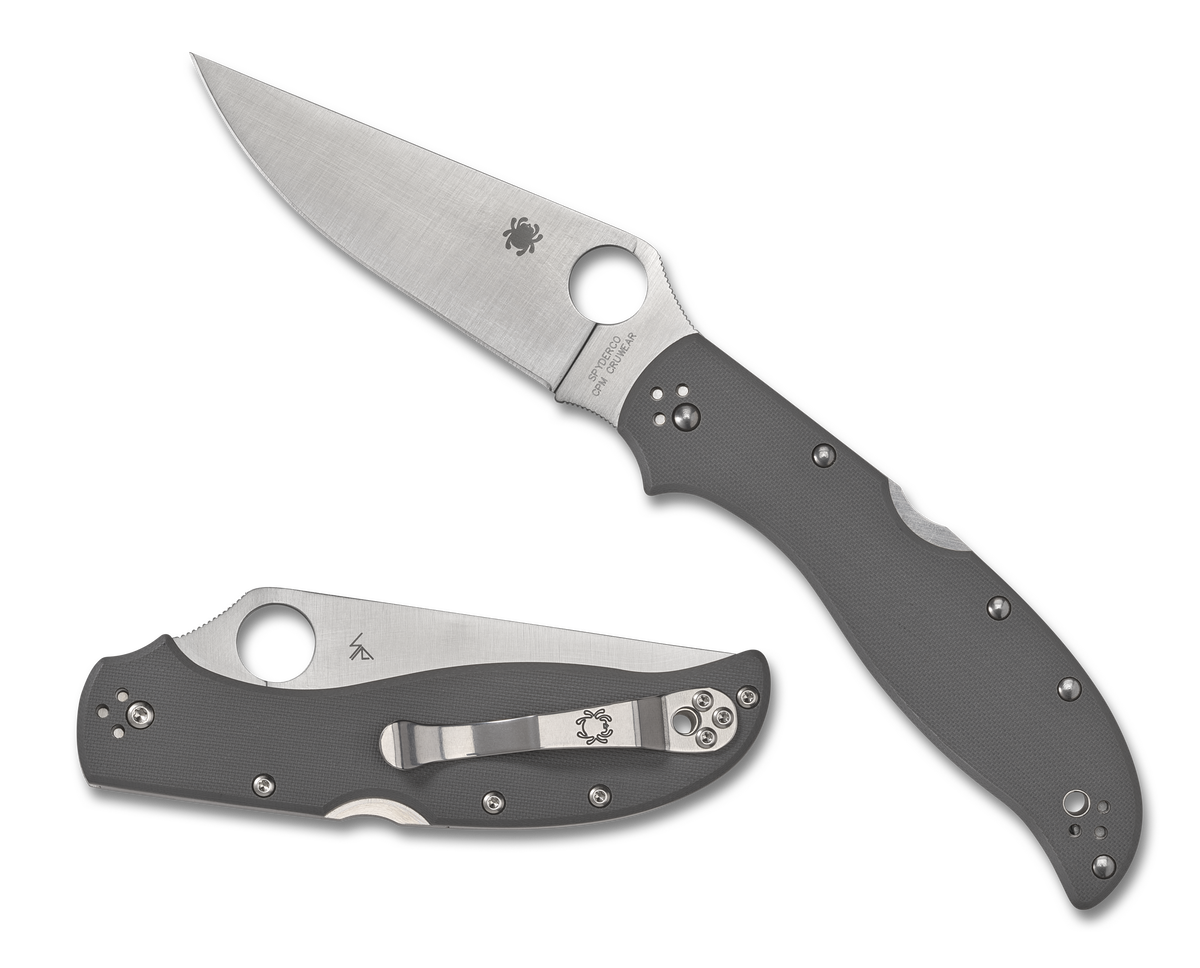 Spyderco Stretch 2 XL - Grey G10 - Plain Edge CPM-Cruwear - C258GPGYCW Knives - Tophatter Daily Deals