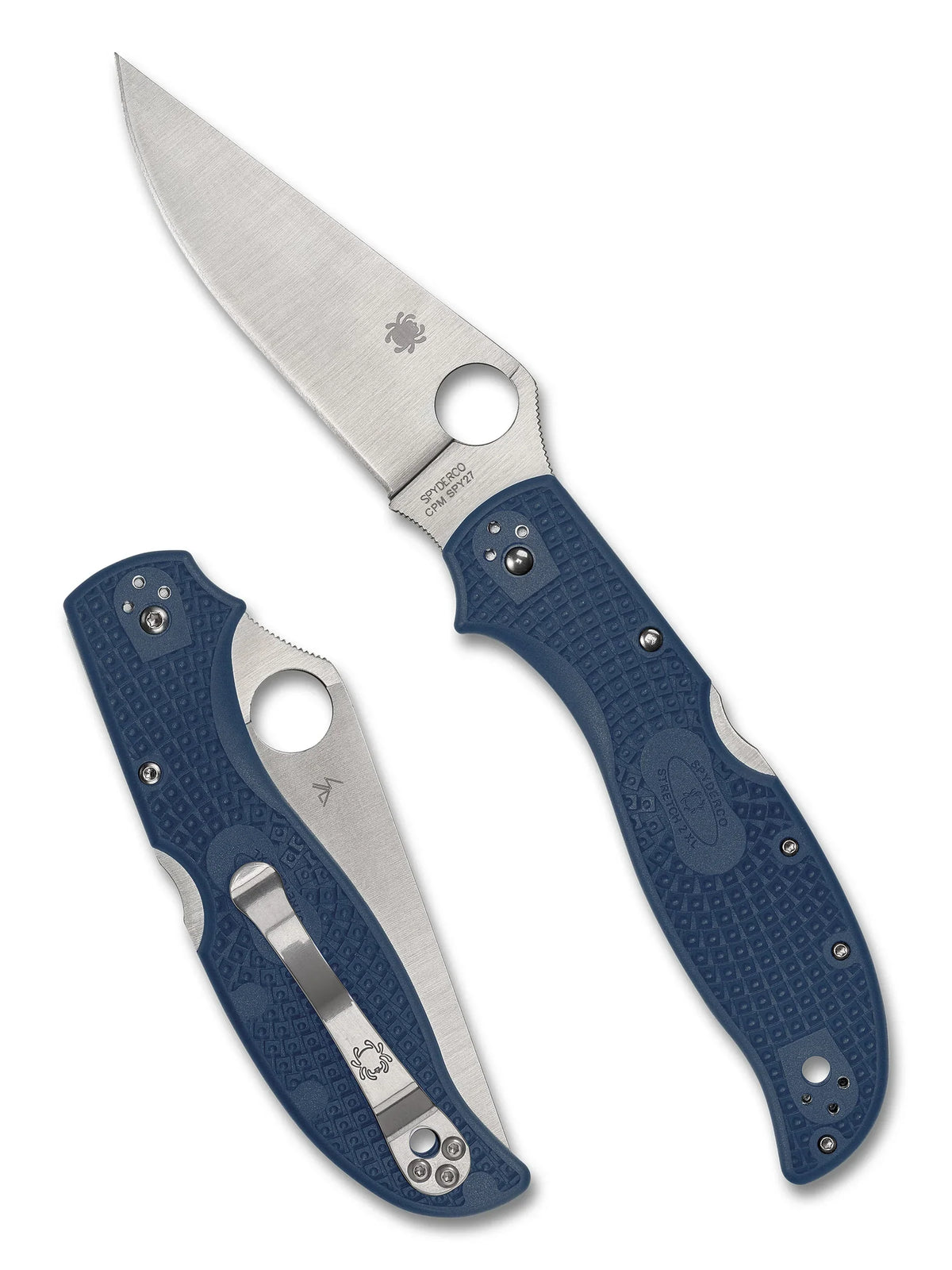 Spyderco Stretch 2 XL Lightweight - Cobalt Blue FRN - Plain Edge CPM-SPY27 - C258PCBL Knives - Tophatter Daily Deals