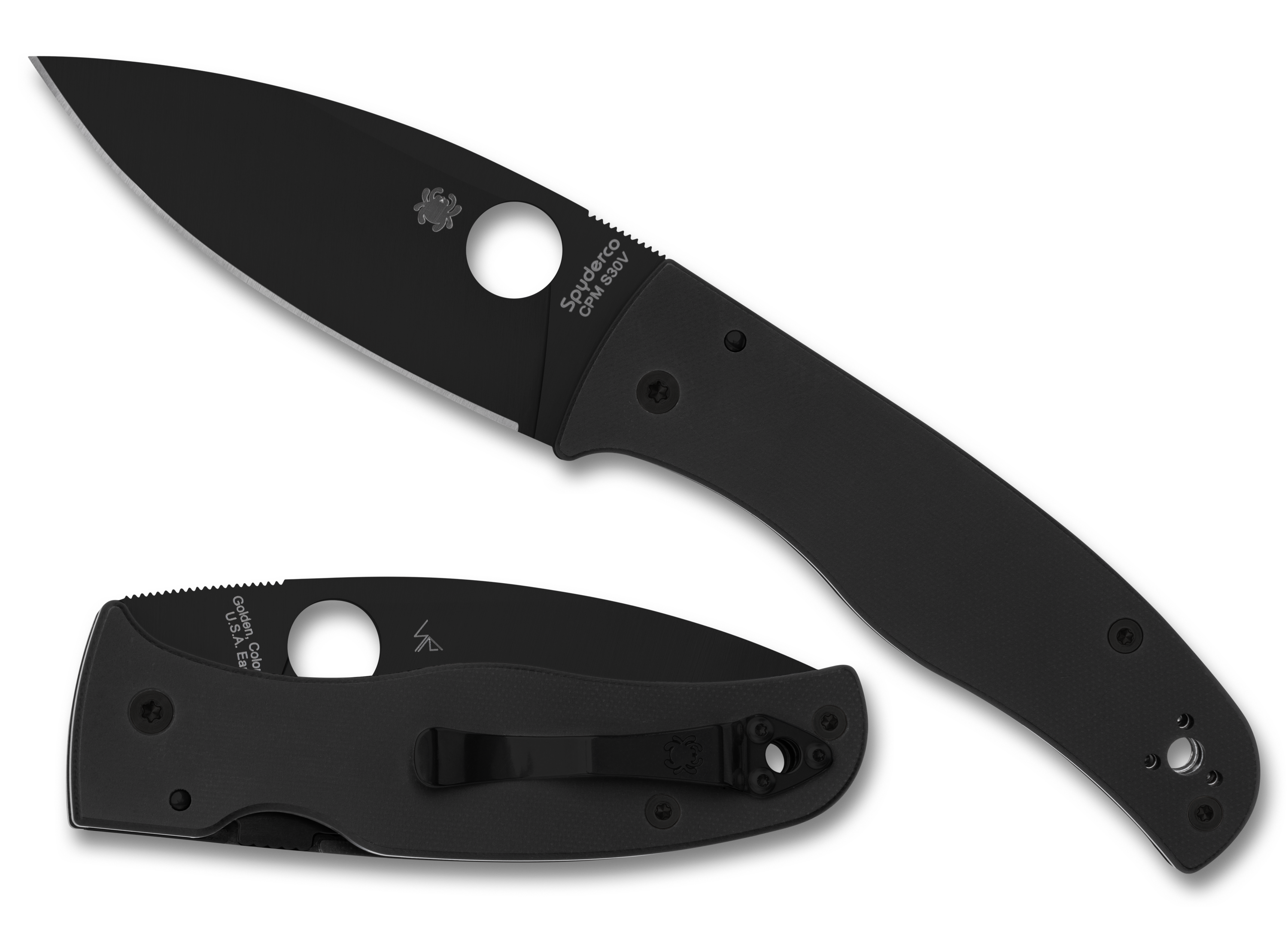 Spyderco Bodacious - Black G10 - Black CPM-S30V Blade - C263GPBK Knives - Tophatter Daily Deals