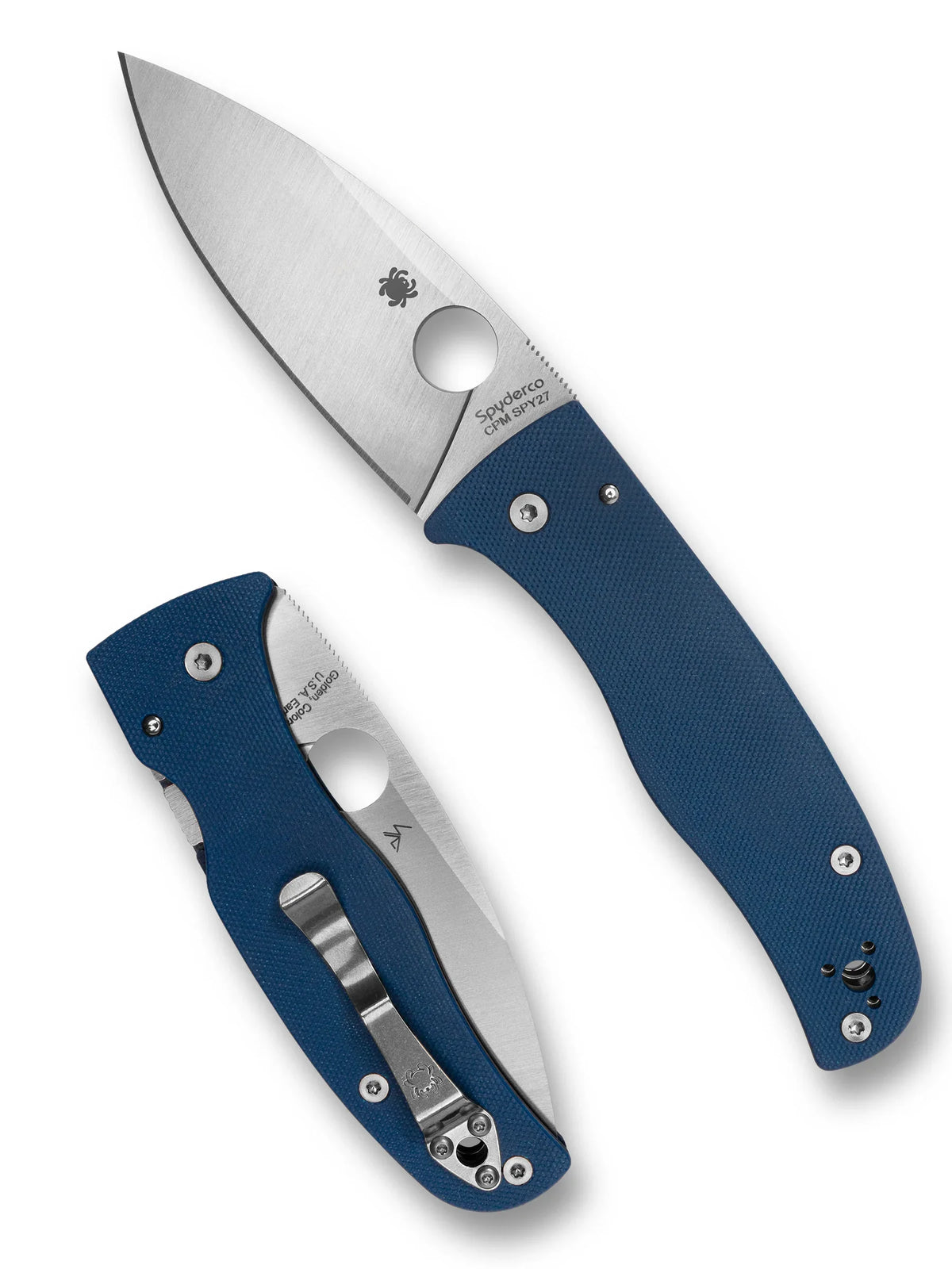 Spyderco Bodacious - Cobalt Blue G10 - SPY27 Blade - C263GPCBL Folding Knives - Tophatter Daily Deals