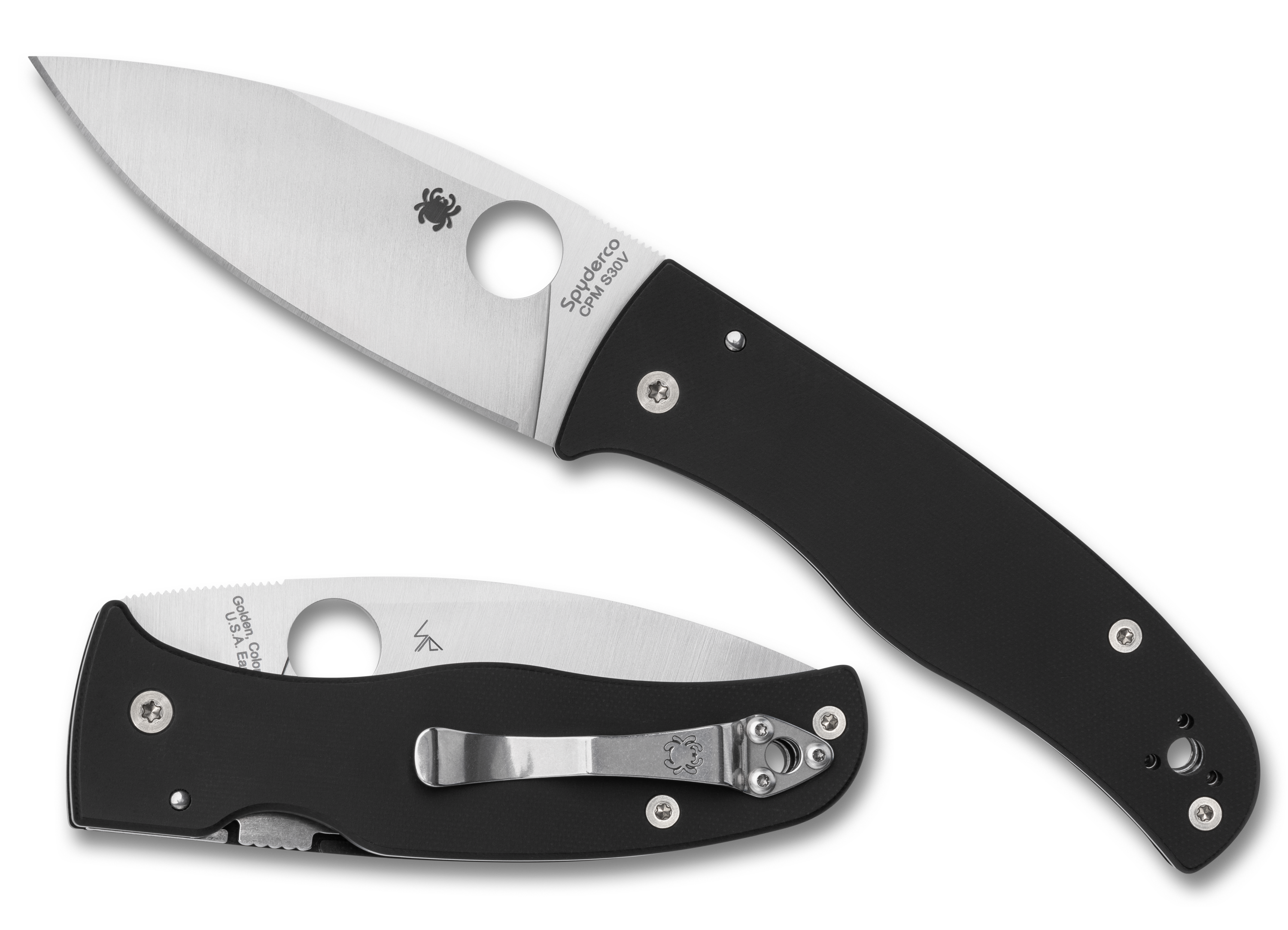 Spyderco Bodacious - Black G10 - Satin CPM-S30V Blade - C263GP Knives - Tophatter Daily Deals