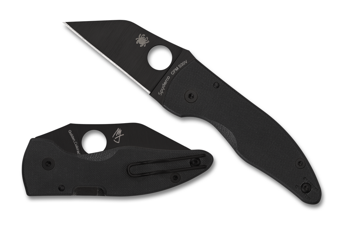 Spyderco MicroJimbo - DLC S30V Blade - Compression Lock - Black G10 - C264GPBK Knives - Tophatter Daily Deals