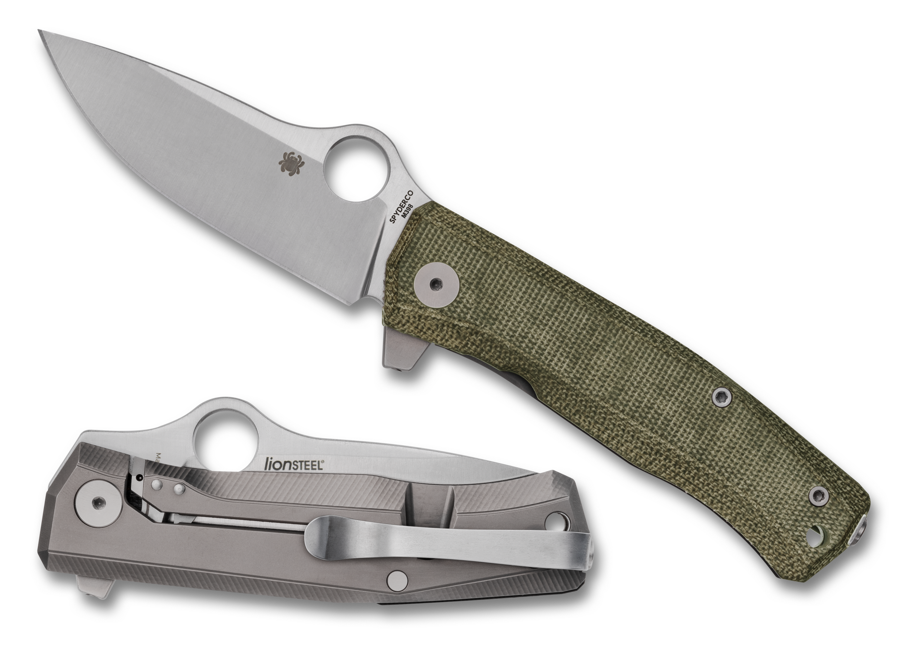 Spyderco SpyMyto - Flash Batch - Green Micarta & Titanium Framelock - M398 Blade - C265MTIP Knives - Tophatter Daily Deals