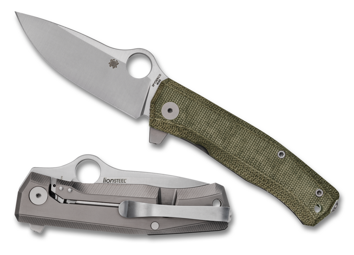 Spyderco SpyMyto - Flash Batch - Green Micarta & Titanium Framelock - M398 Blade - C265MTIP Knives - Tophatter Daily Deals