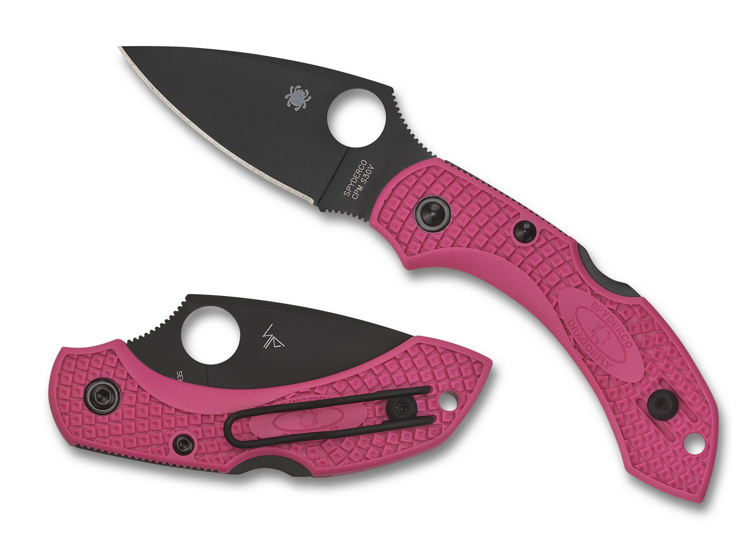 Spyderco Dragonfly 2 - Pink FRN - DLC S30V - Pink Heals - C28FPPNS30VBK2 Knives - Tophatter Daily Deals