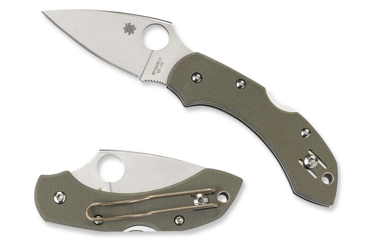 Spyderco Dragonfly - Foliage Green G10 Handles - VG10 Plain Blade - C28GPFG Folding Knives - Tophatter Daily Deals
