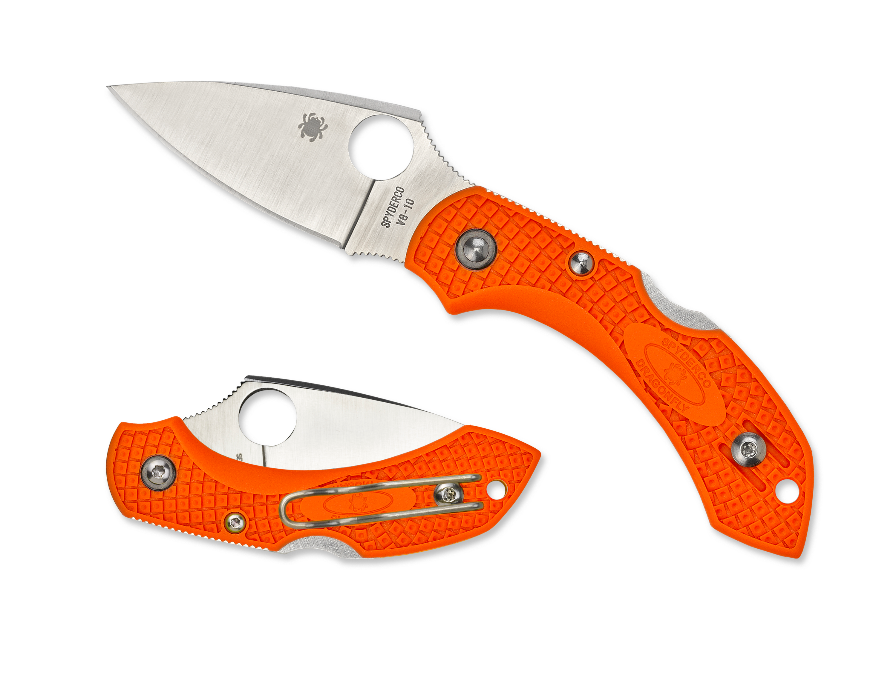 Spyderco Dragonfly 2 - Orange FRN - Plain Edge - C28POR2 Knives - Tophatter Daily Deals