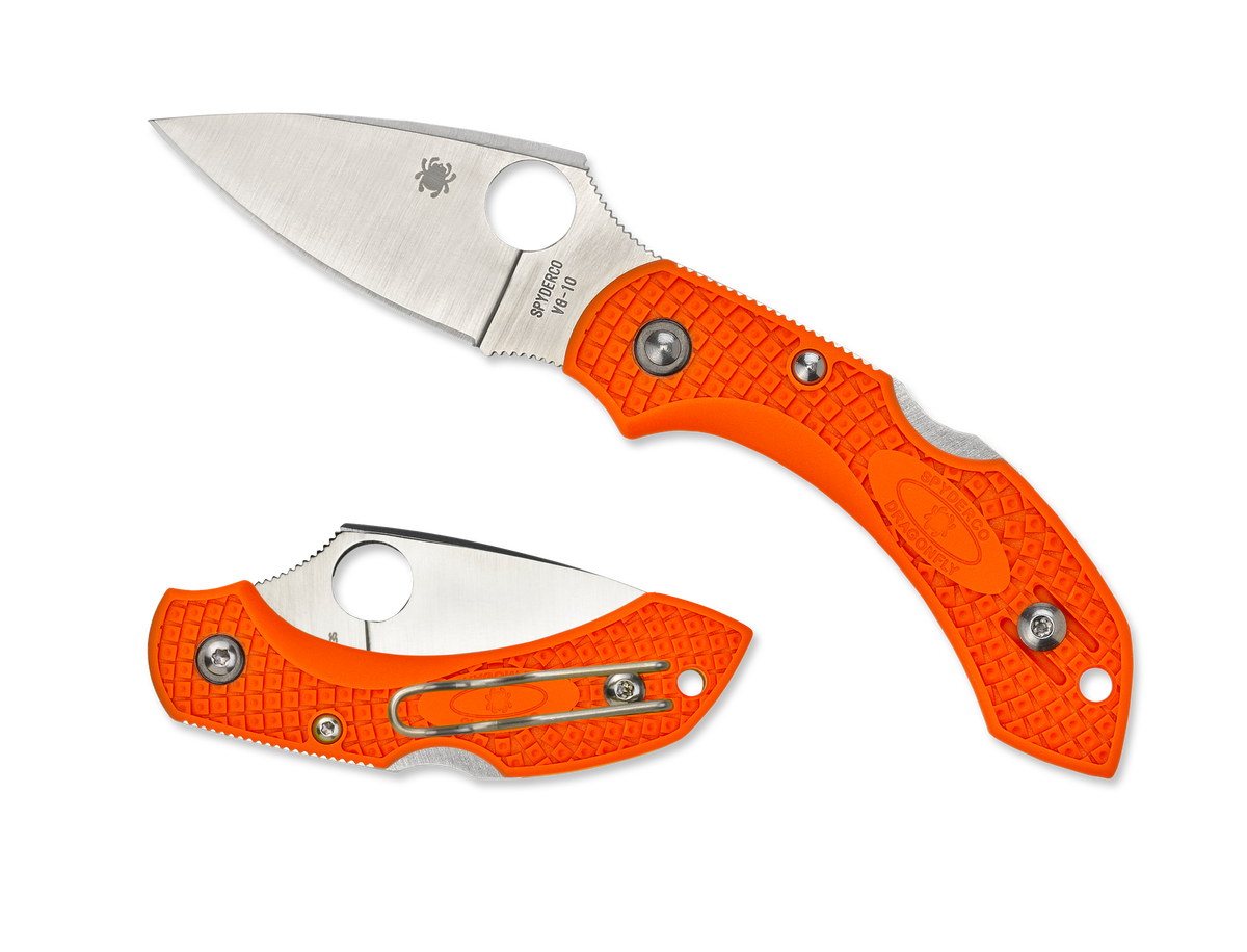 Spyderco Dragonfly 2 - Orange FRN - Plain Edge - C28POR2 Knives - Tophatter Daily Deals