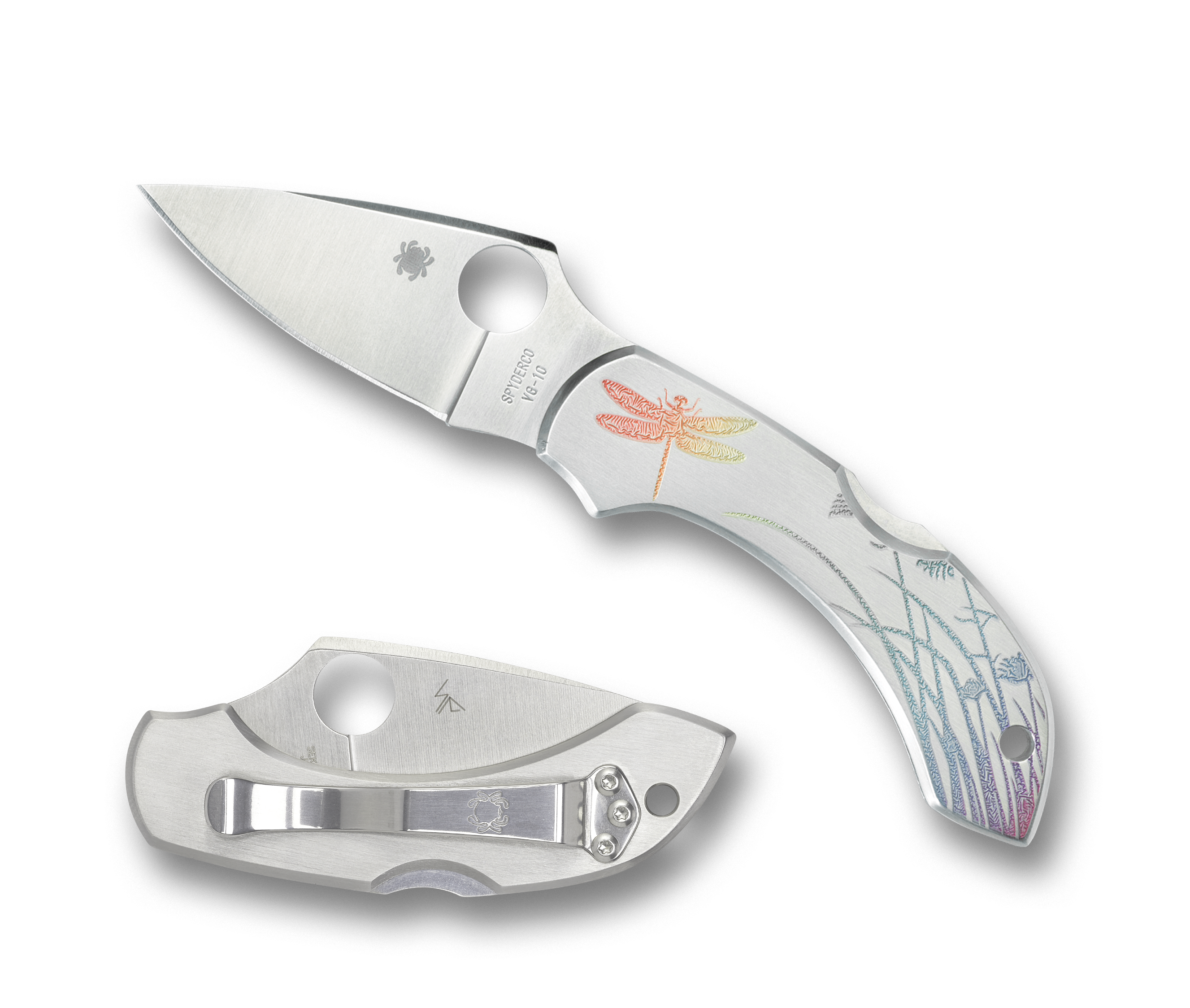 Spyderco Dragonfly - Stainless Steel Tattoo - C28PT Knives - Tophatter Daily Deals