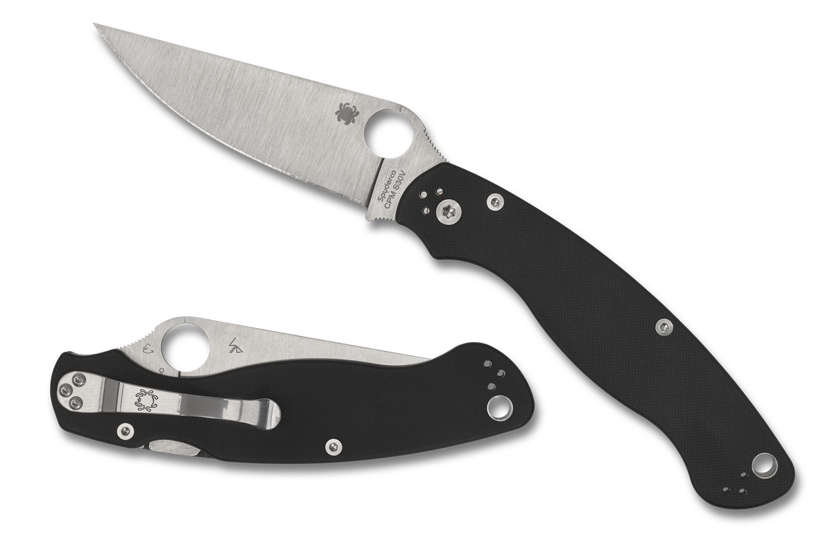 Spyderco Military 2 - Plain Edge - Compression Lock - Black G10 - C36GP2 Knives - Tophatter Daily Deals