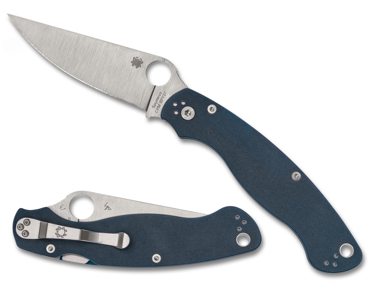 Spyderco Military 2 - CPM-SPY27 - Compression Lock - Blue G10 - C36GPCBL2 Knives - Tophatter Daily Deals