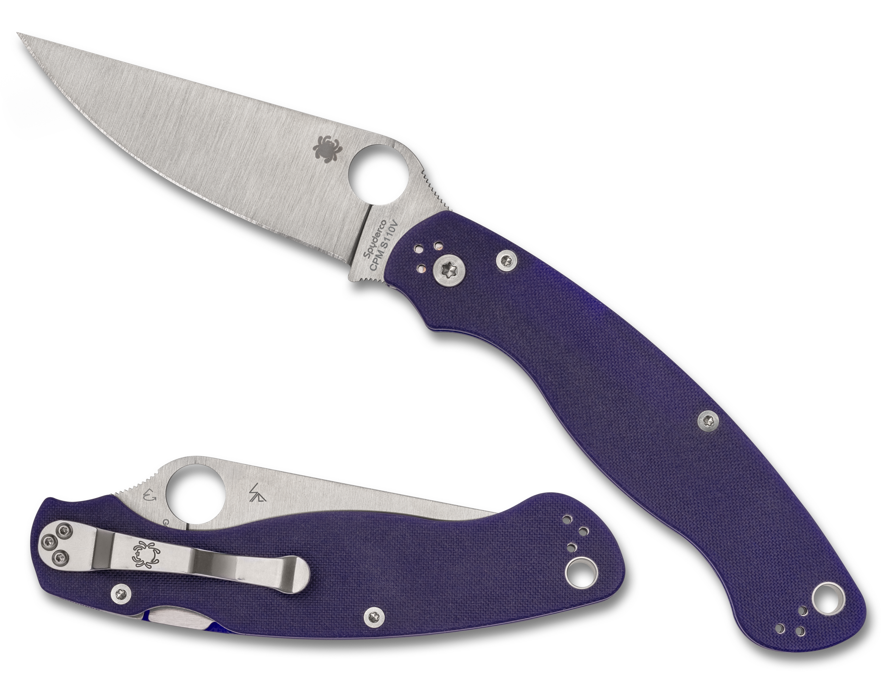 Spyderco Military 2 - CPM-S110V - Compression Lock - Dark Blue G10 - C36GPDBL2 Knives - Tophatter Daily Deals