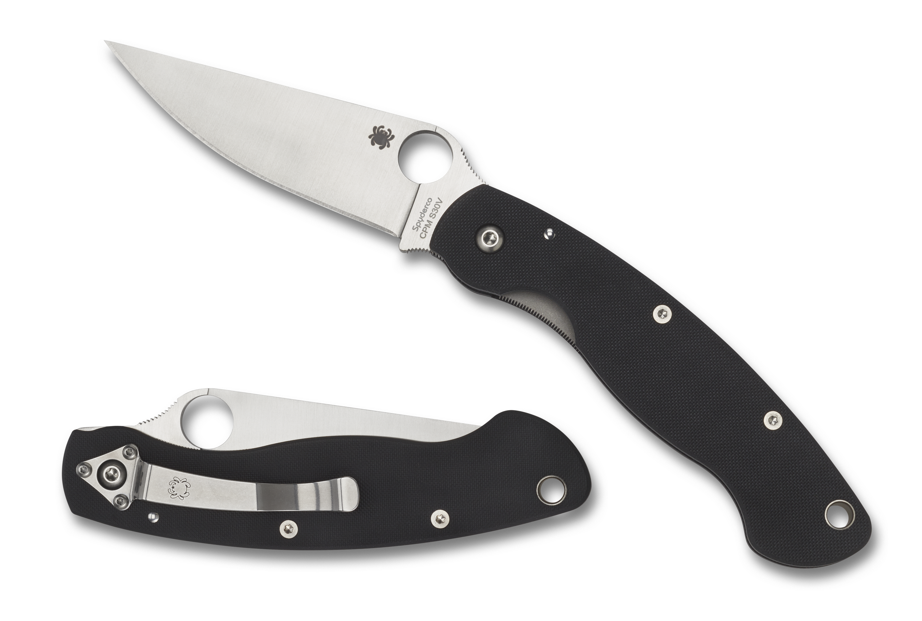 Spyderco Military - Plain Edge - Black G10 - C36GPE Knives - Tophatter Daily Deals