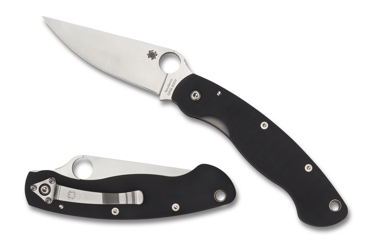 Spyderco Military - Plain Edge - Black G10 - C36GPE Knives - Tophatter Daily Deals
