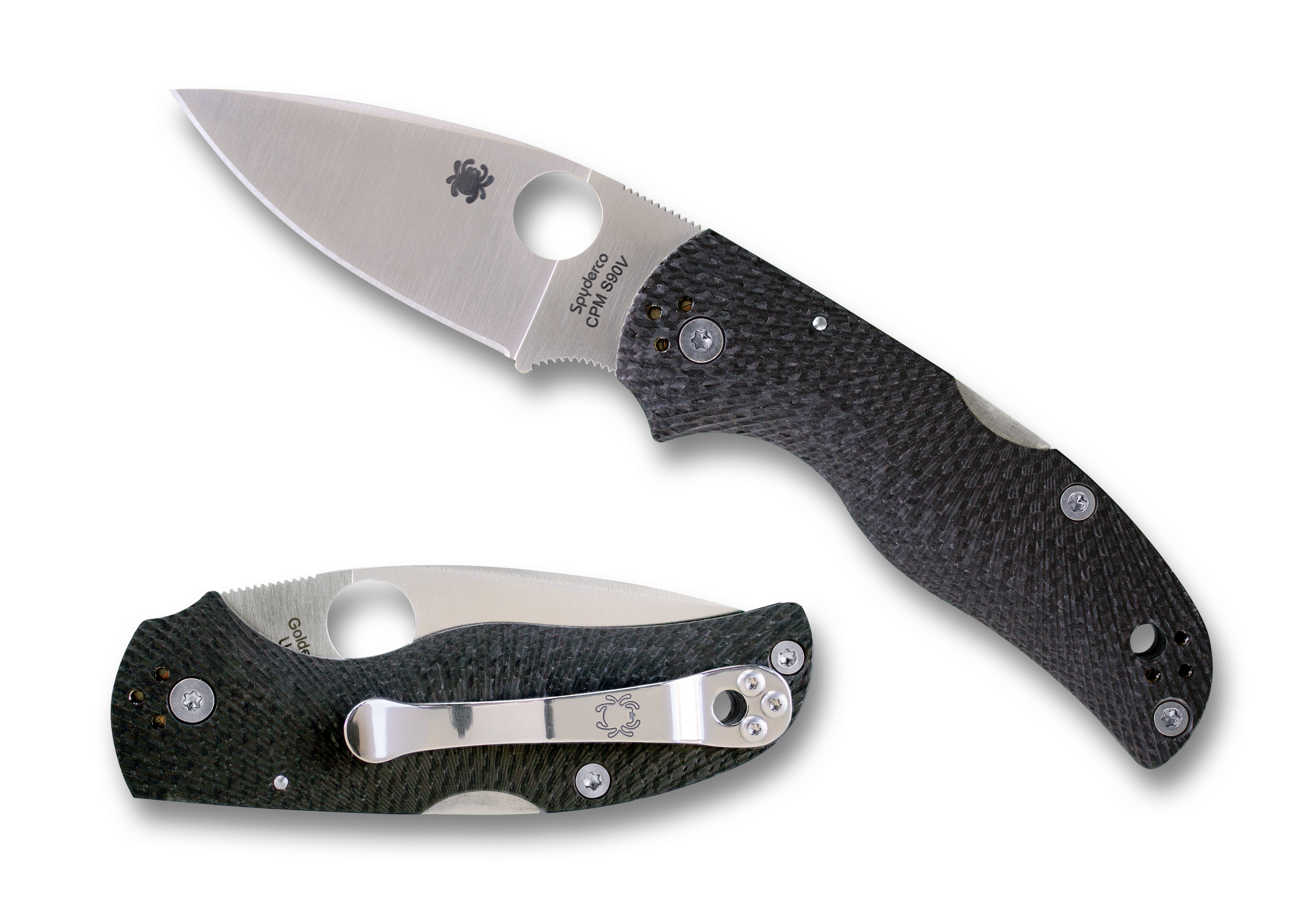 Spyderco Native 5 - Fluted Carbon Fiber - CPM-S90V - C41CFFP5 Knives - Tophatter Daily Deals