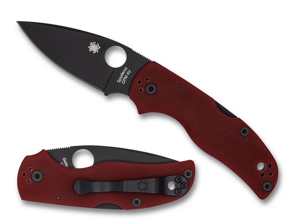 Spyderco Native 5 - St. Nick's Exclusive - Black Hardware - Red G10 - CPM-4V - C41GPRD4VBK5 Knives - Tophatter Daily Deals
