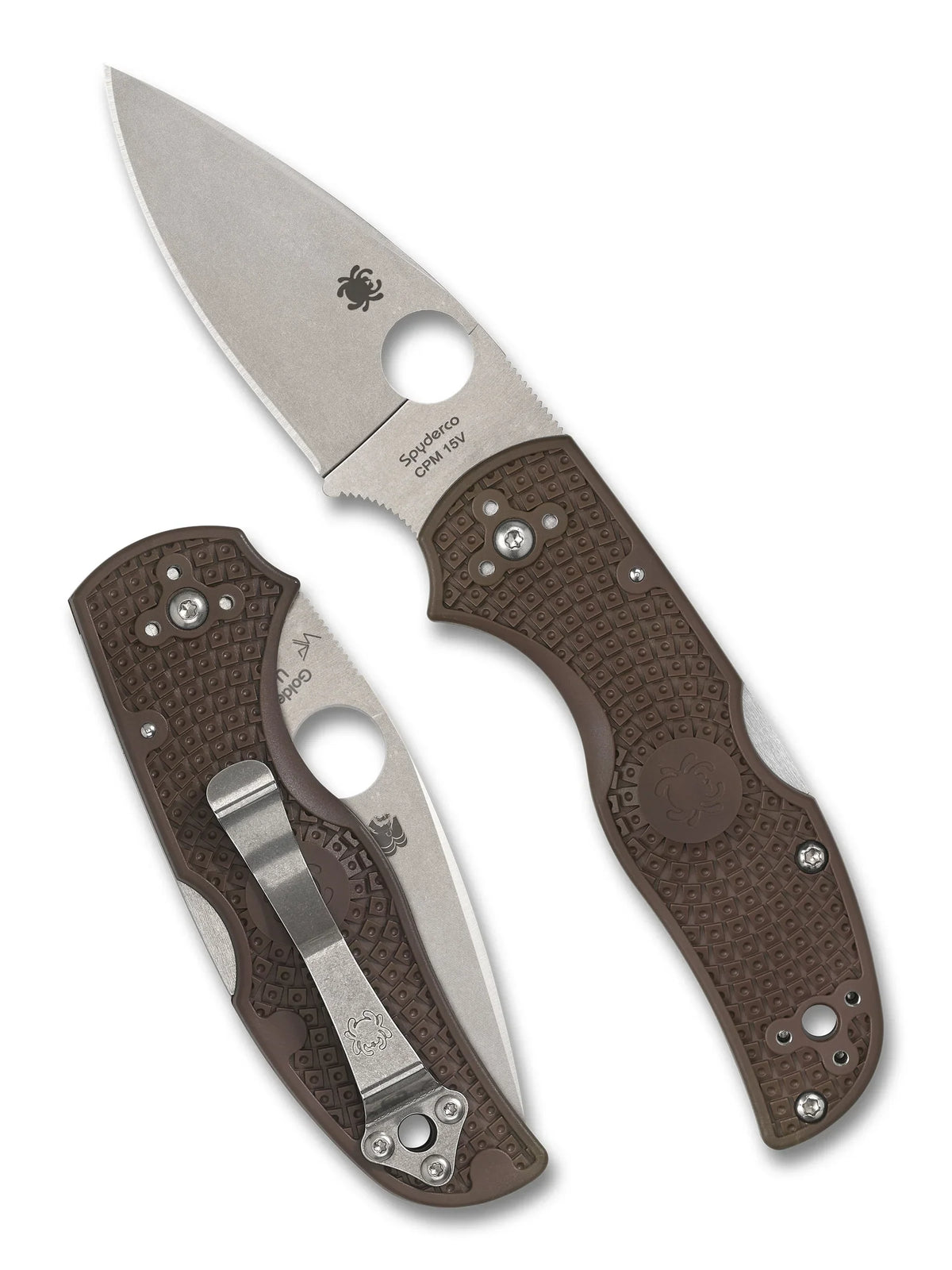 Spyderco Native 5 Lightweight - Brown FRN Handles - CPM 15V Blade - C41PBN15V5 - Sprint Run Folding Knives - Tophatter Daily Deals
