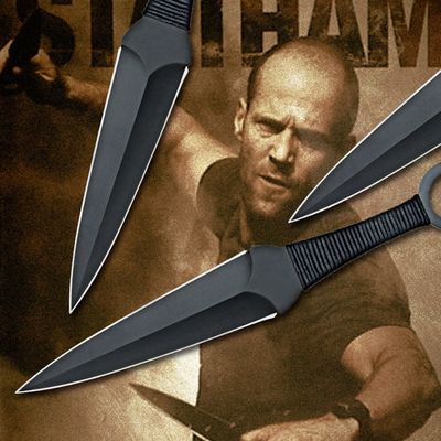 12" Kunai Throwing Knives w/ Ring and Sheath Expendables - 3 PC Set Knife-Thrower - Tophatter Daily Deals