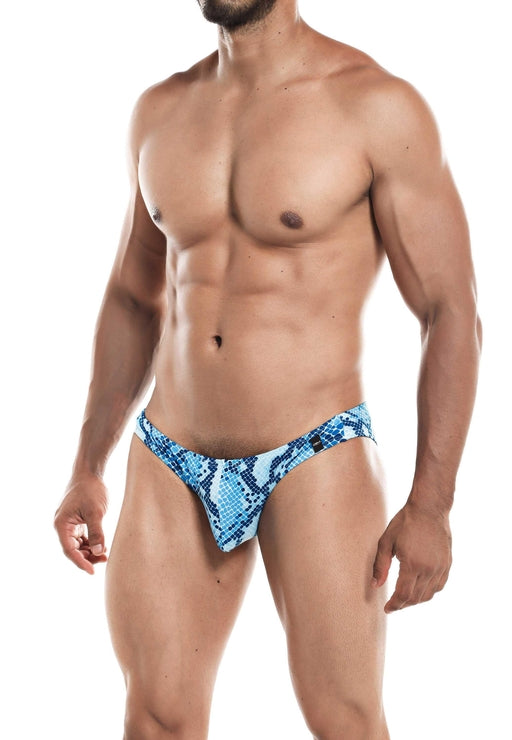 Cut for Men Low Rise Bikini Snake Print Small Blue > Clothes > Mens Briefs - Tophatter Daily Deals