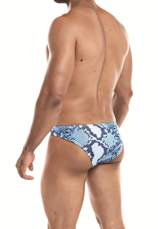 Cut 4 Men Low Rise Bikini Snake Print Blue X Large > Clothes > Mens Briefs - Tophatter Daily Deals
