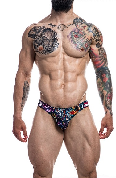 Cut 4 Men Low Rise Bikini Brief Tattoo Print Large > Clothes > Mens Briefs - Tophatter Daily Deals