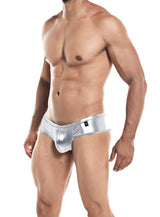 Cut 4 Men High Cut Cheeky Brief Silver Small > Clothes > Mens Thongs - Tophatter Daily Deals