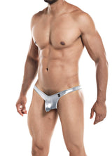 Cut 4 Men Pouch Enhancing Thong Silver Small > Clothes > Mens G-Strings - Tophatter Daily Deals