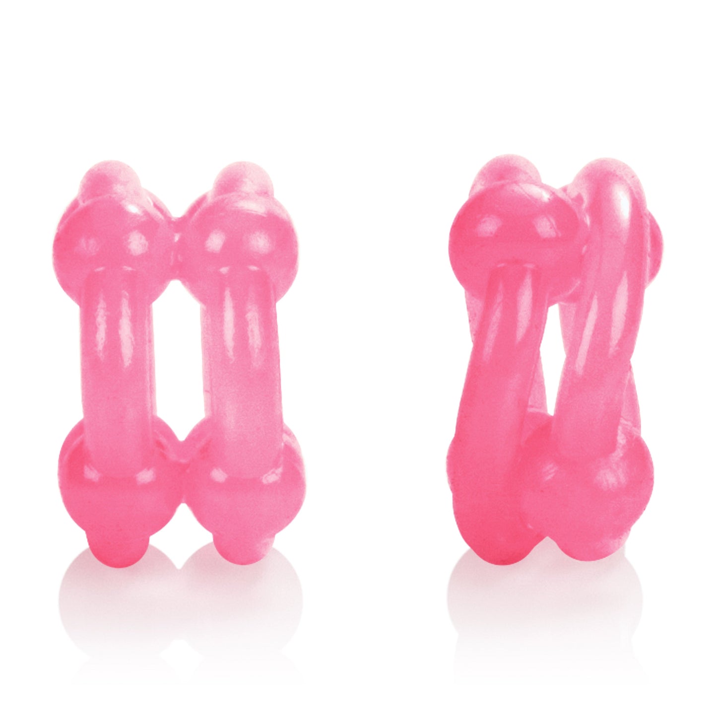 Island Rings Double Stacker Pink Glow in the Dark Stretchy TPE Cock Rings 0.75 Inch 2cm > Cock Ring > Sets - Tophatter Daily Deals