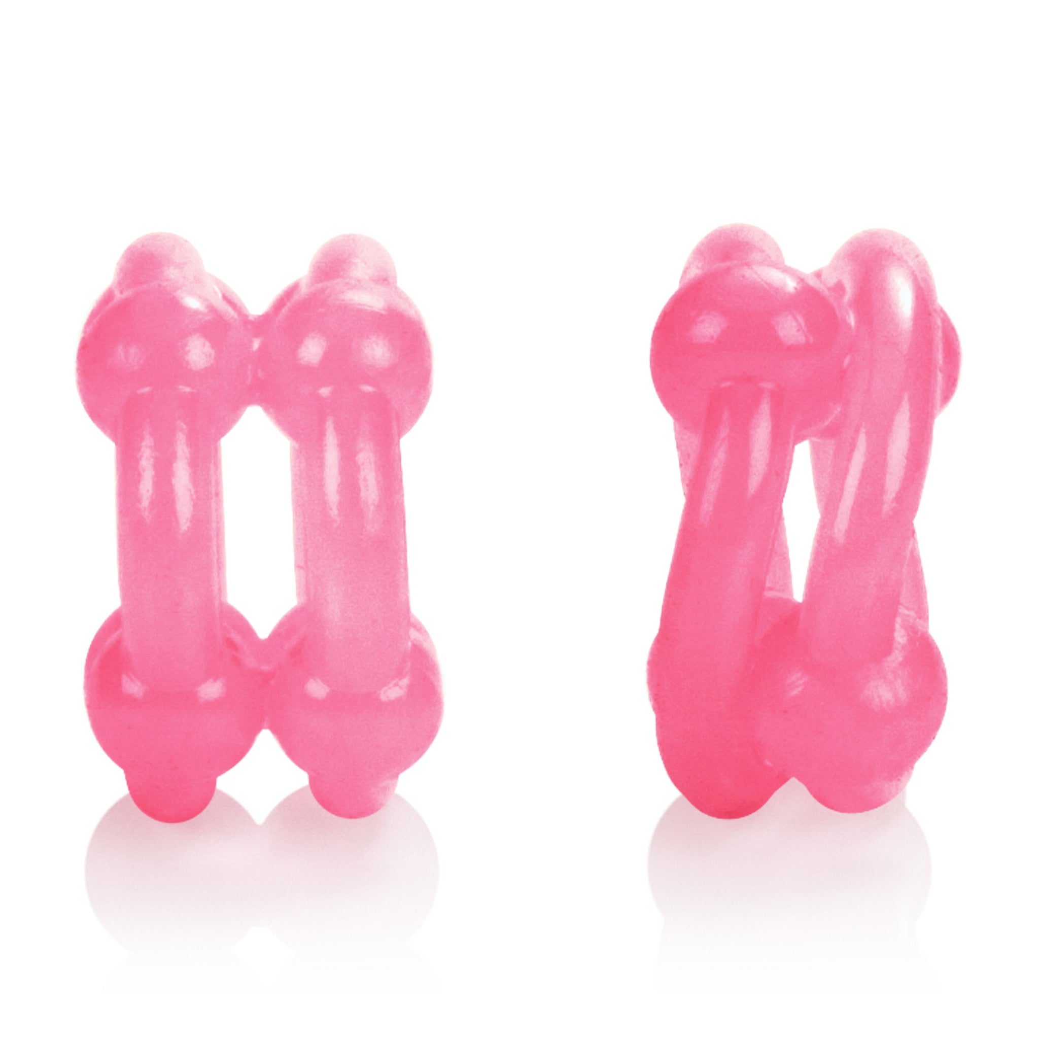 Island Rings Double Stacker Pink Glow in the Dark Stretchy TPE Cock Rings 0.75 Inch 2cm > Cock Ring > Sets - Tophatter Daily Deals