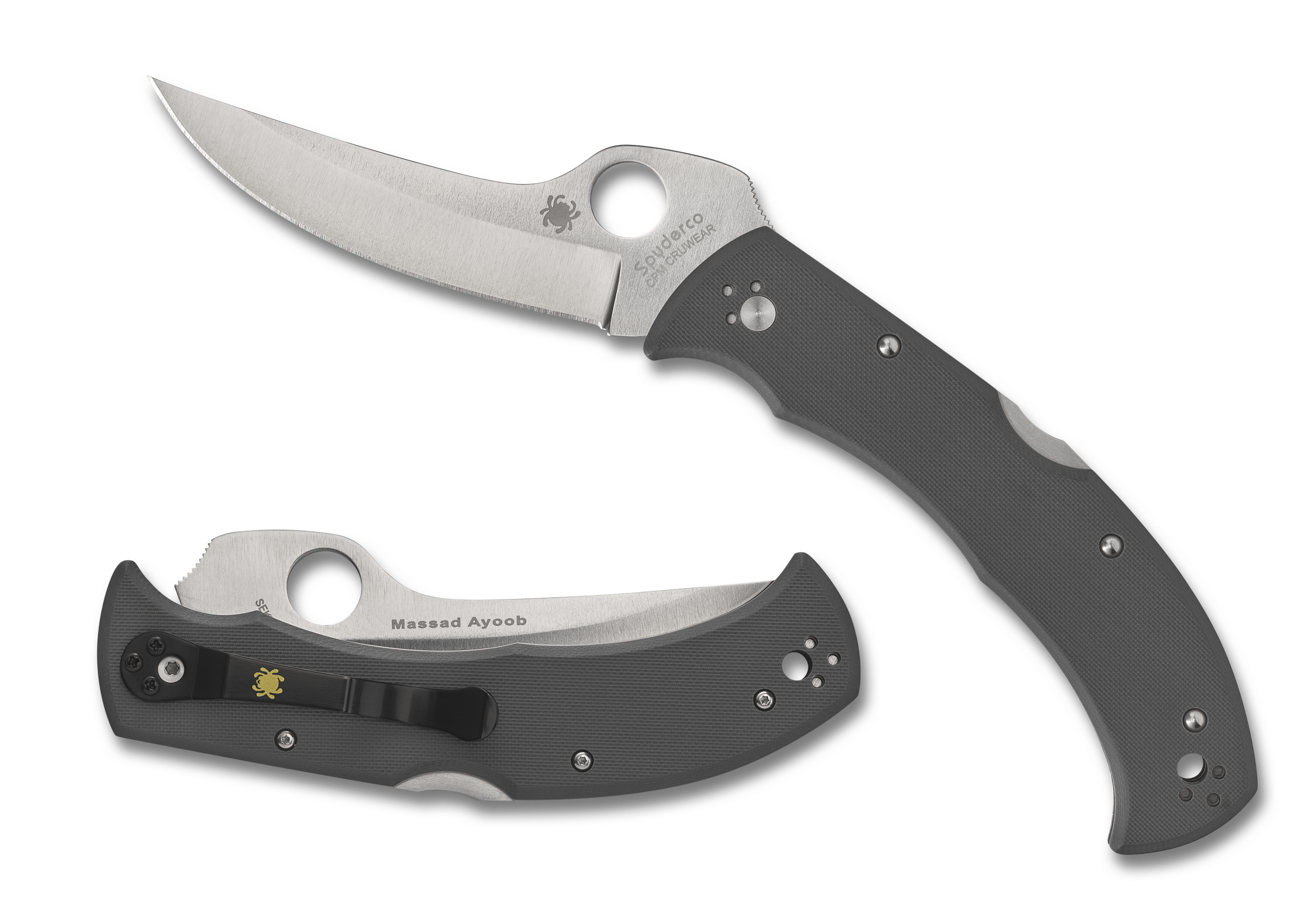Spyderco Massad Ayoob - Sprint Run - Gray G10 - Plain Edge CPM-Cruwear - C60GPGY Knives - Tophatter Daily Deals