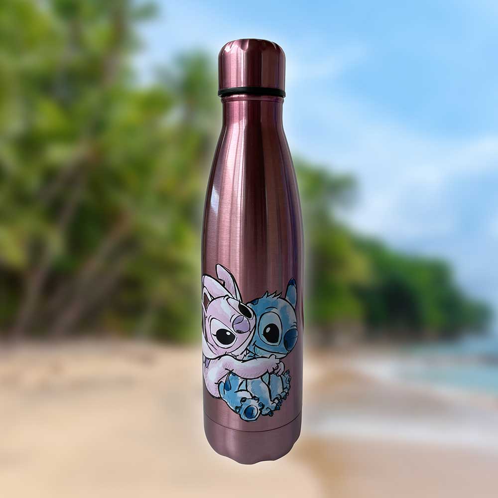 Disney Stitch and Angel - Officially Licensed Water Bottle 500ml Collectible Merchandise - Tophatter Daily Deals