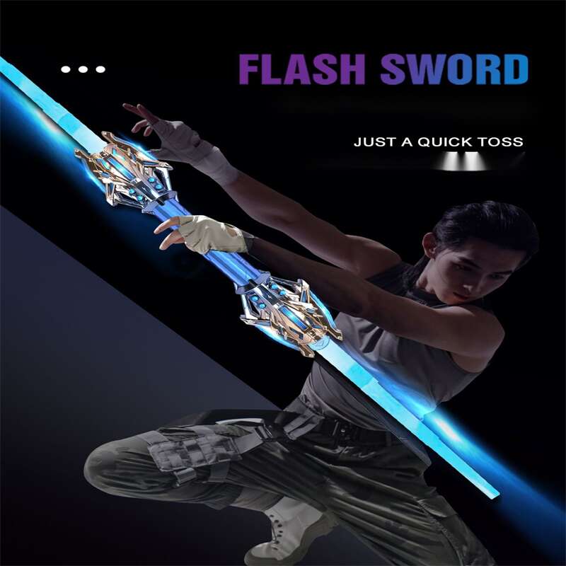 Double-head Rotatable Flash Lightsaber Telescopic Sword - Tophatter Daily Deals