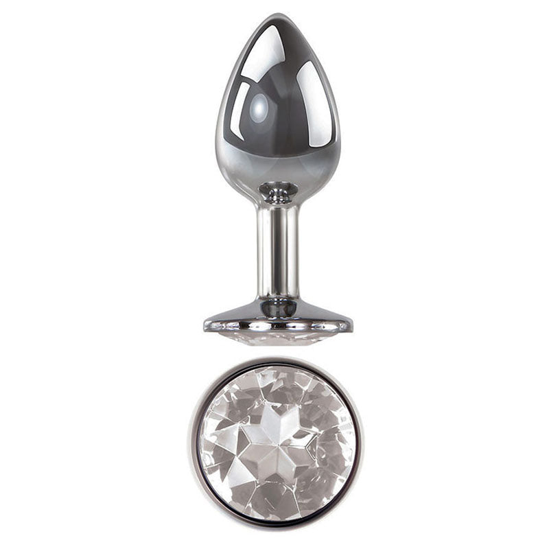 Adam & Eve Clear Gem Medium – Metallic 8.2 cm Medium Butt Plug > Anal Range > Jewel Butt Plugs - Tophatter Daily Deals