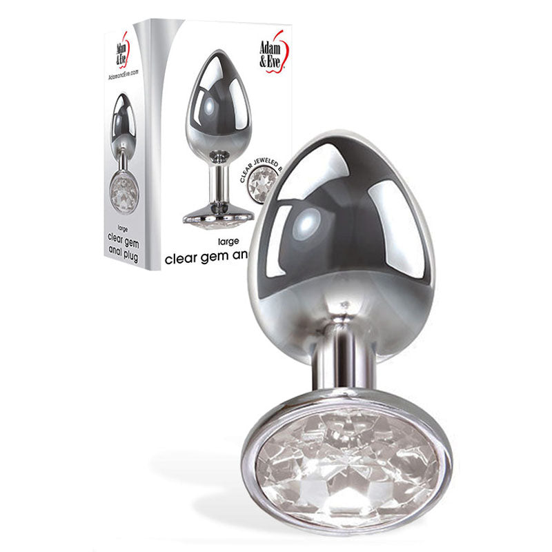 Adam & Eve Clear Gem Large – Metal 9.5 cm Butt Plug > Anal Range > Butt Plugs - Tophatter Daily Deals