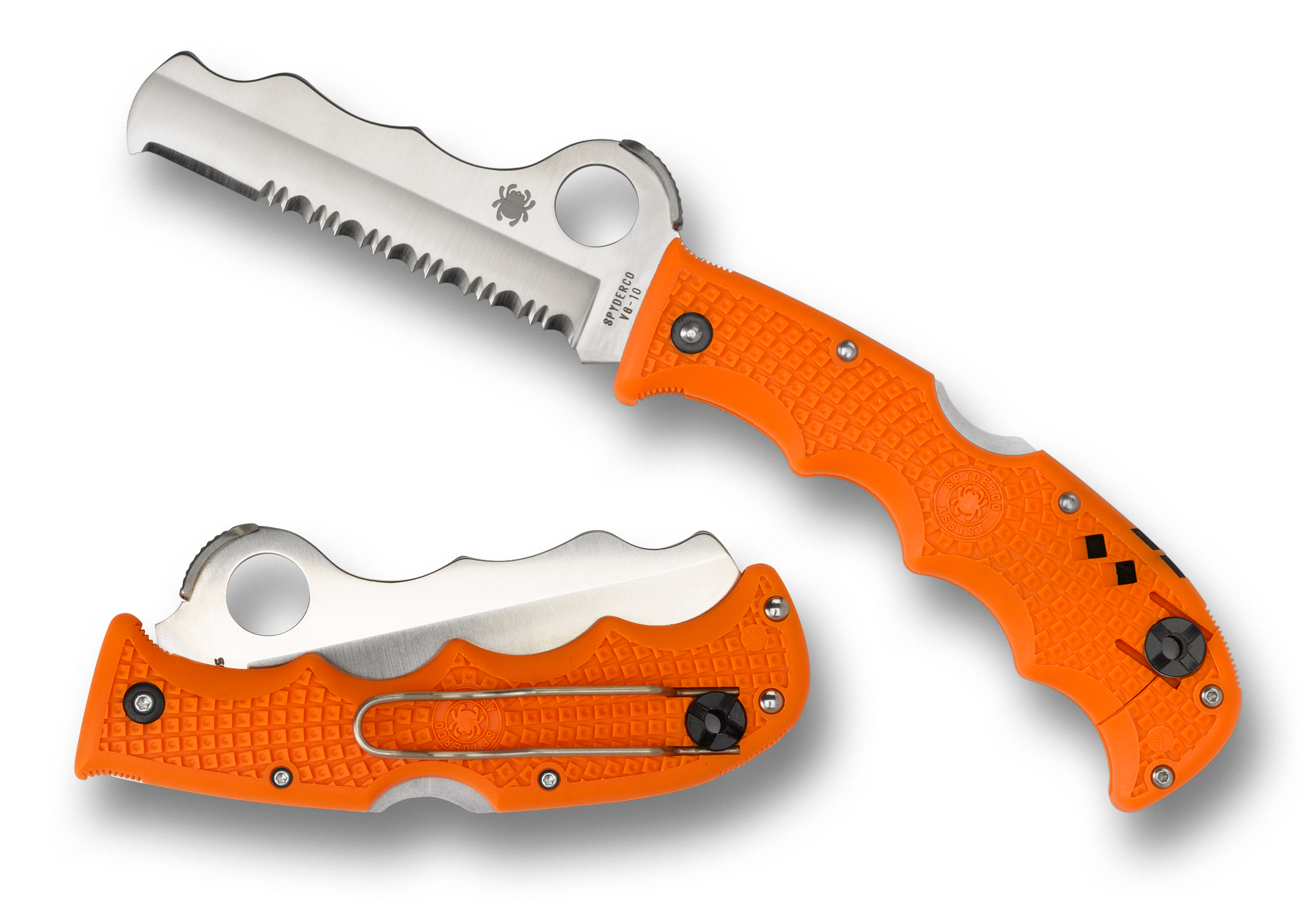 Spyderco Rescue Assist I - Orange FRN - Satin Serrated Blade - C79PSOR Knives - Tophatter Daily Deals