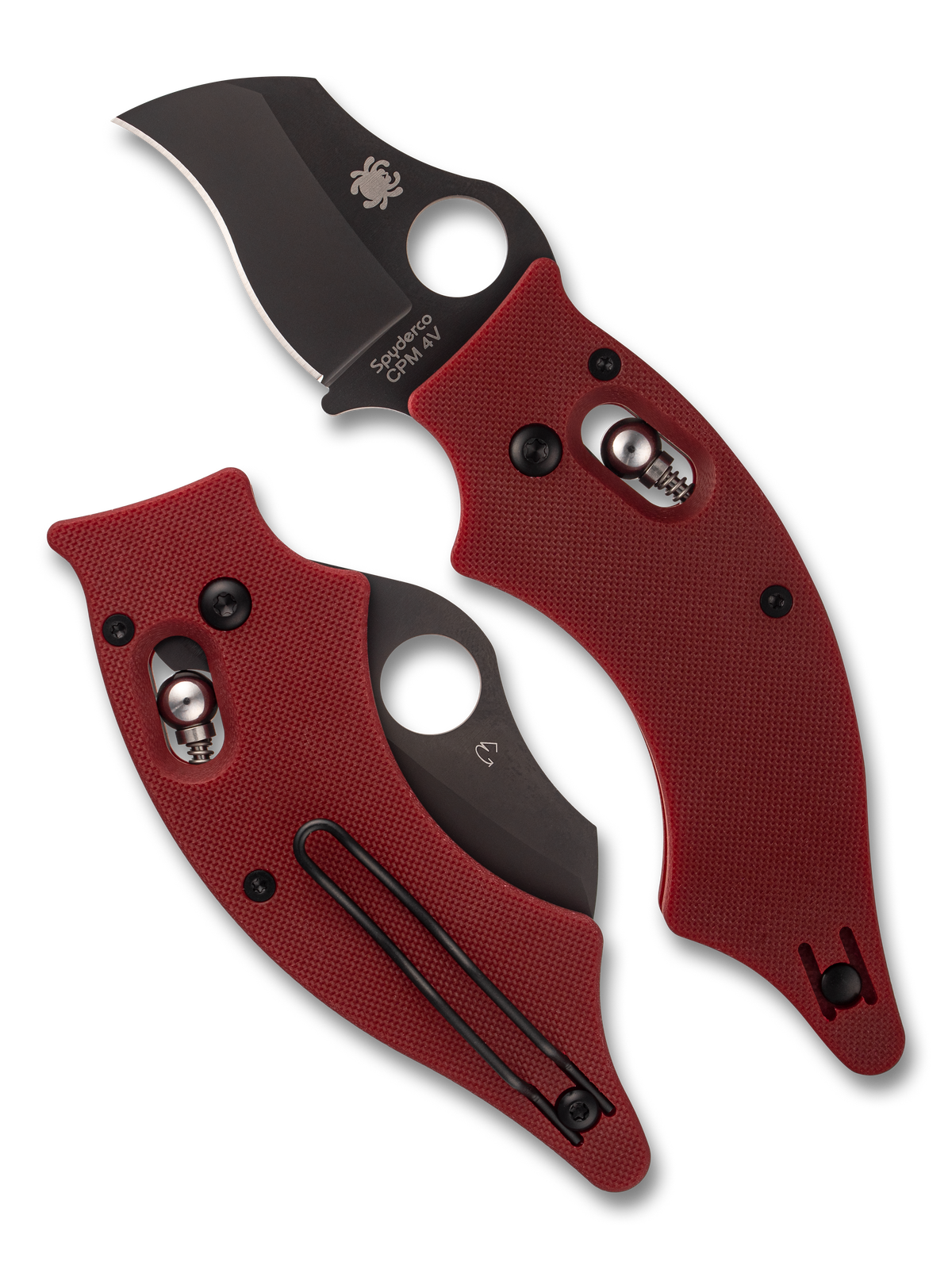 Spyderco Dodo - Red G10 - Black CPM-4V Blade - St. Nick's Knives Exclusive - C80GPRDBK Knives - Tophatter Daily Deals