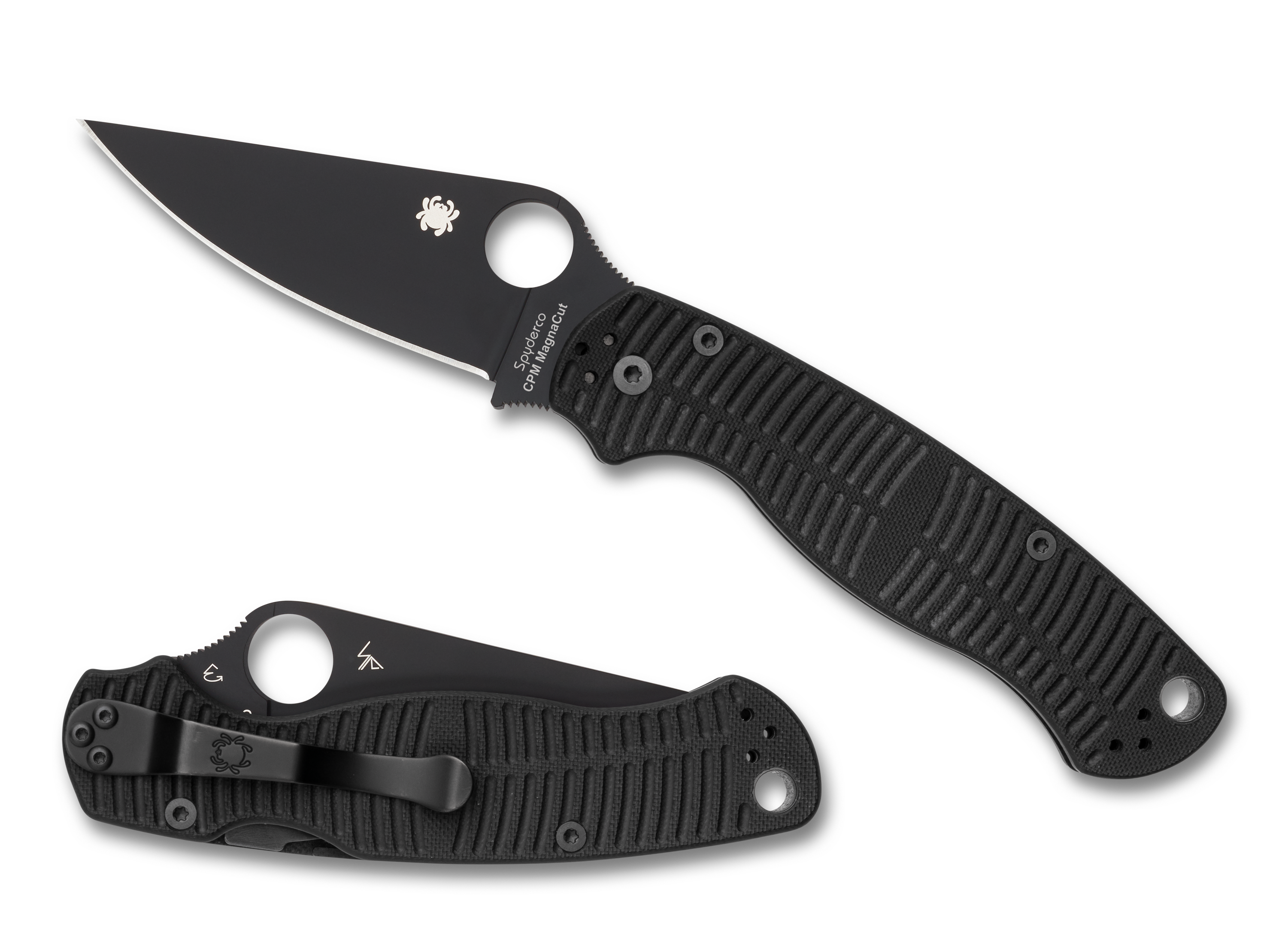 Spyderco Paramilitary 2 Salt - Black G10 - Black Blade CPM Magnacut - C81GMCBKP2 Knives - Tophatter Daily Deals