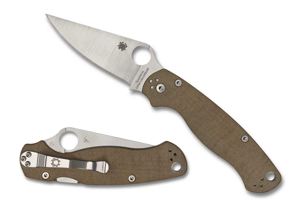 Spyderco Paramilitary 2 - Brown Micarta - CPM-Cruwear - C81MPCW2 Knives - Tophatter Daily Deals